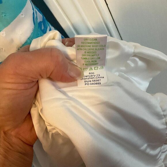 Lilly Pulitzer Sandrine Shorely Blue Tossing The Line Fit & Flare Dress Size 10 - Picture 5 of 6